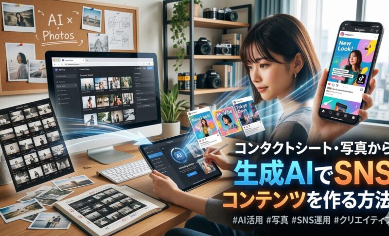 コンタクトシートや撮影済み写真から生成AIでSNSコンテンツを作る方法