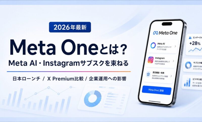 Meta Oneとは？Meta AI・Instagramサブスクを束ねるMeta有料戦略と日本ローンチを解説