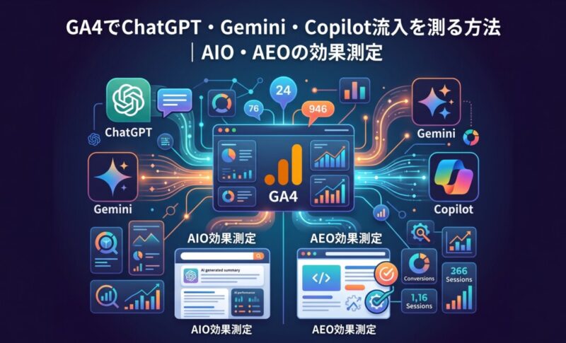 GA4でChatGPT・Gemini・Copilot流入を測る方法｜AIO・AEOの効果測定【2026年】