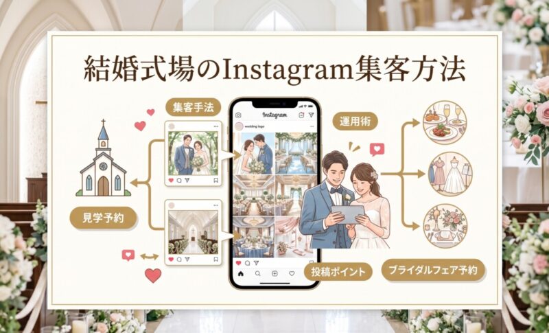 結婚式場のInstagram集客方法｜見学・ブライダルフェア予約につなげる運用と投稿事例