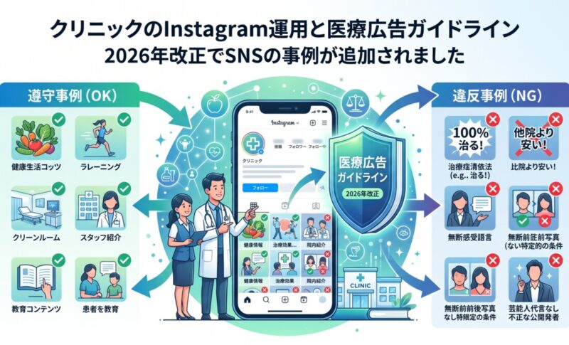 クリニックのInstagram運用と医療広告ガイドライン｜2026年改正でSNSの事例が追加されました