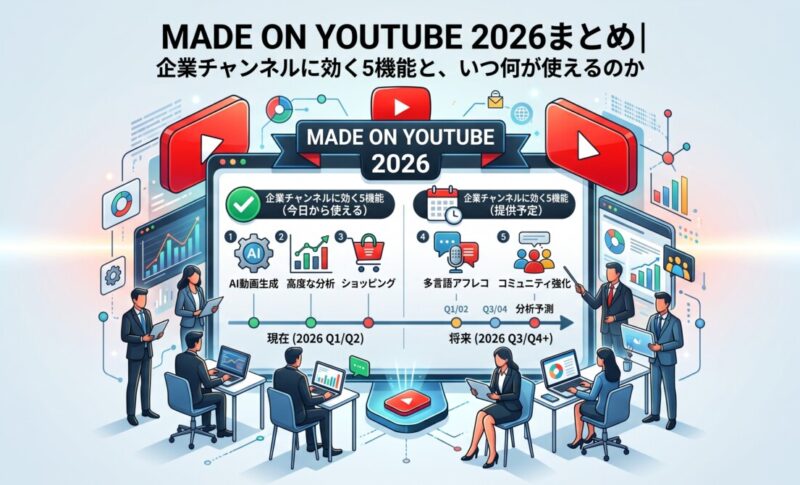 Made On YouTube 2026まとめ｜企業チャンネルに効く5機能と、いつ何が使えるのか