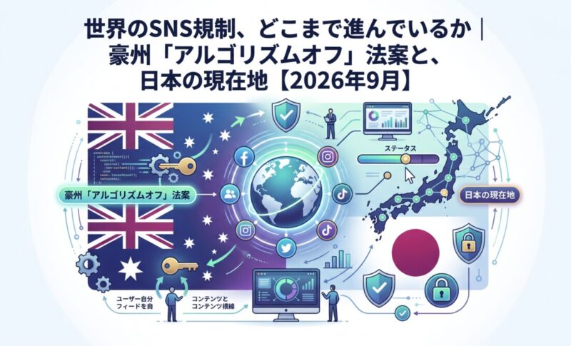 世界のSNS規制、どこまで進んでいるか｜豪州「アルゴリズムオフ」法案と、日本の現在地