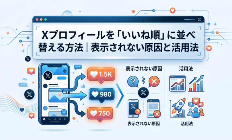 Xプロフィールを「いいね順」に並べ替える方法｜表示されない原因と活用法
