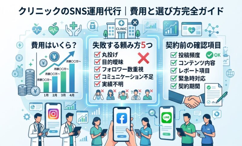 クリニックのSNS運用代行、費用はいくら？失敗する頼み方5つと契約前の確認項目