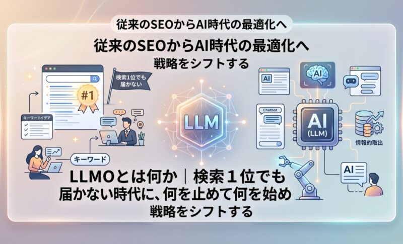 LLMOとは何か｜検索1位でも届かない時代に、何を止めて何を始めるか