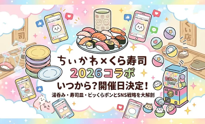 ちいかわ×くら寿司2026はいつから？湯呑み・寿司皿・ビッくらポンとSNS戦略