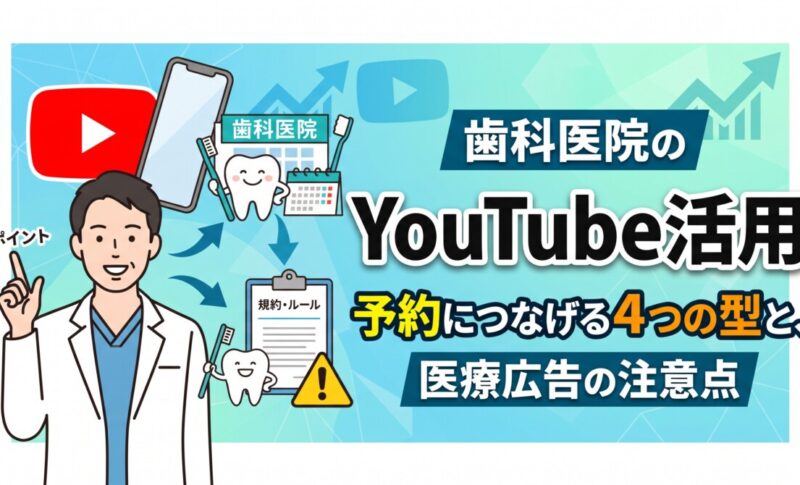 歯科医院のYouTube活用｜予約につなげる4つの型と医療広告の注意点